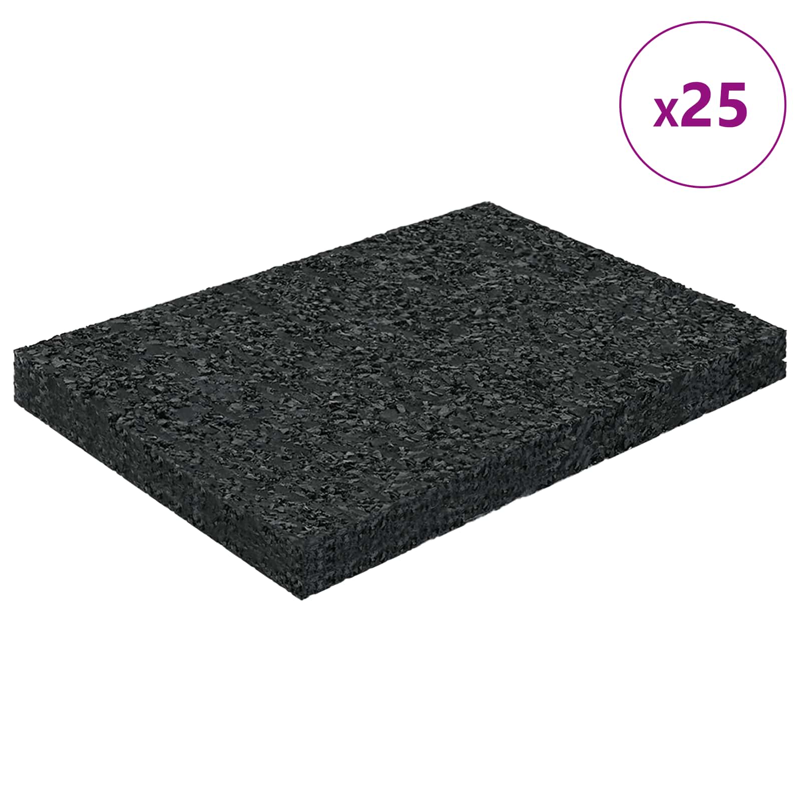 Gummigranulat-Patiopad Schwarz 6 x 9 x 0,3 cm Gummi