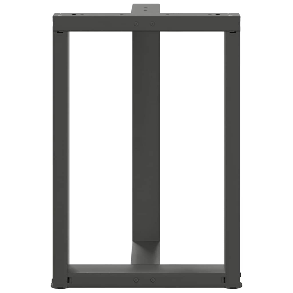 Couchtischbeine T-Form 2 Stk. Schwarz 30x25x(30-31) cm Stahl