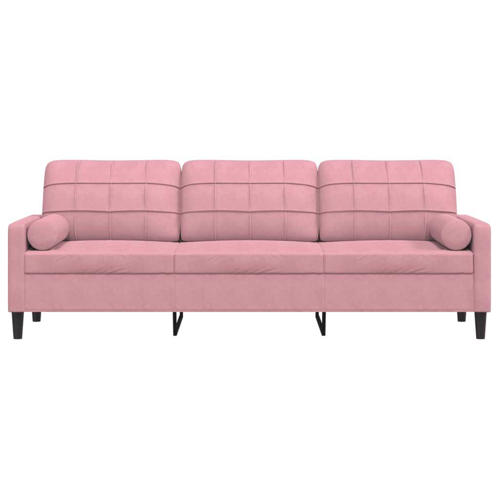 2-Sitzer-Sofa mit Zierkissen Hellgrau 120 cm Samt