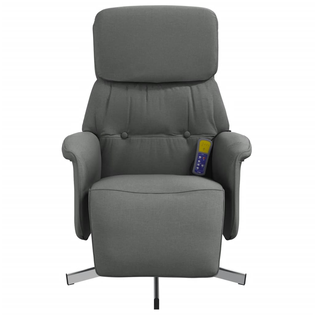 Massagesessel mit Fußteil Braun Stoff