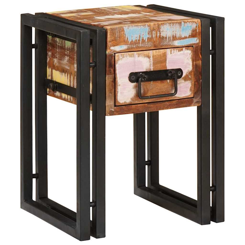 Beistelltisch mit Schubladen 40 x 40 x 50 cm Massivholz Mango