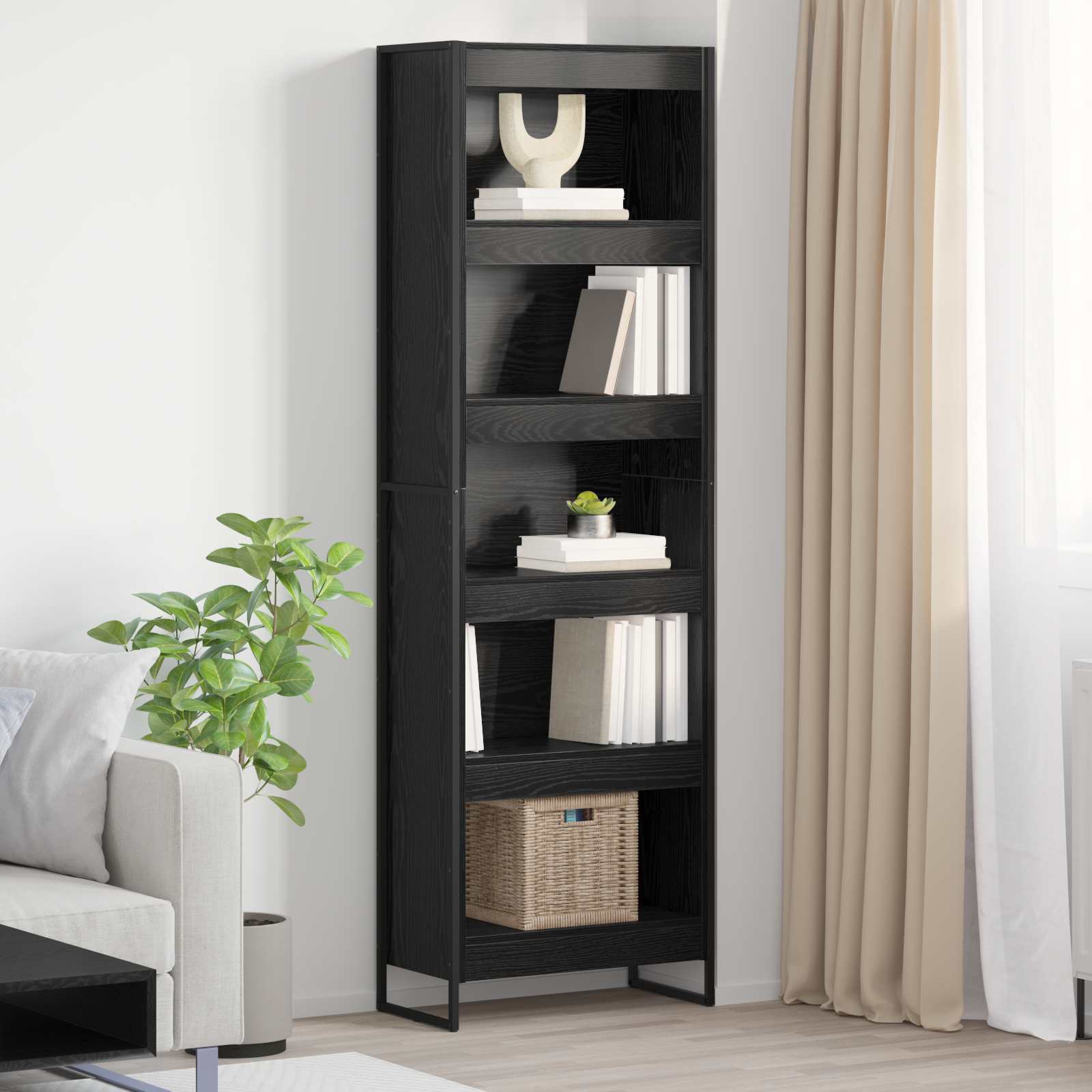 Bücherregal 2 pcs Schwarz Eichen-Optik 60 x 30 x 189,5 cm