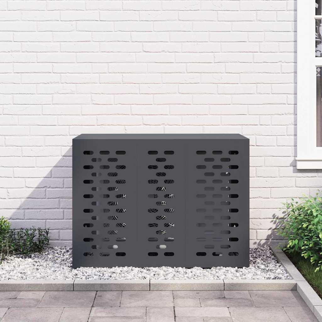 Klimaanlagenabdeckung Schwarz 90 x 40 x 60 cm Stahl