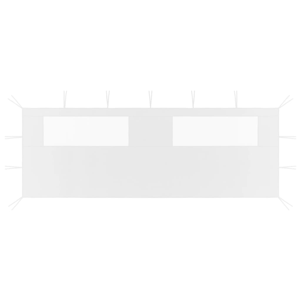 Pavillon-Seitenwand mit Fenstern 6x2 m Creme