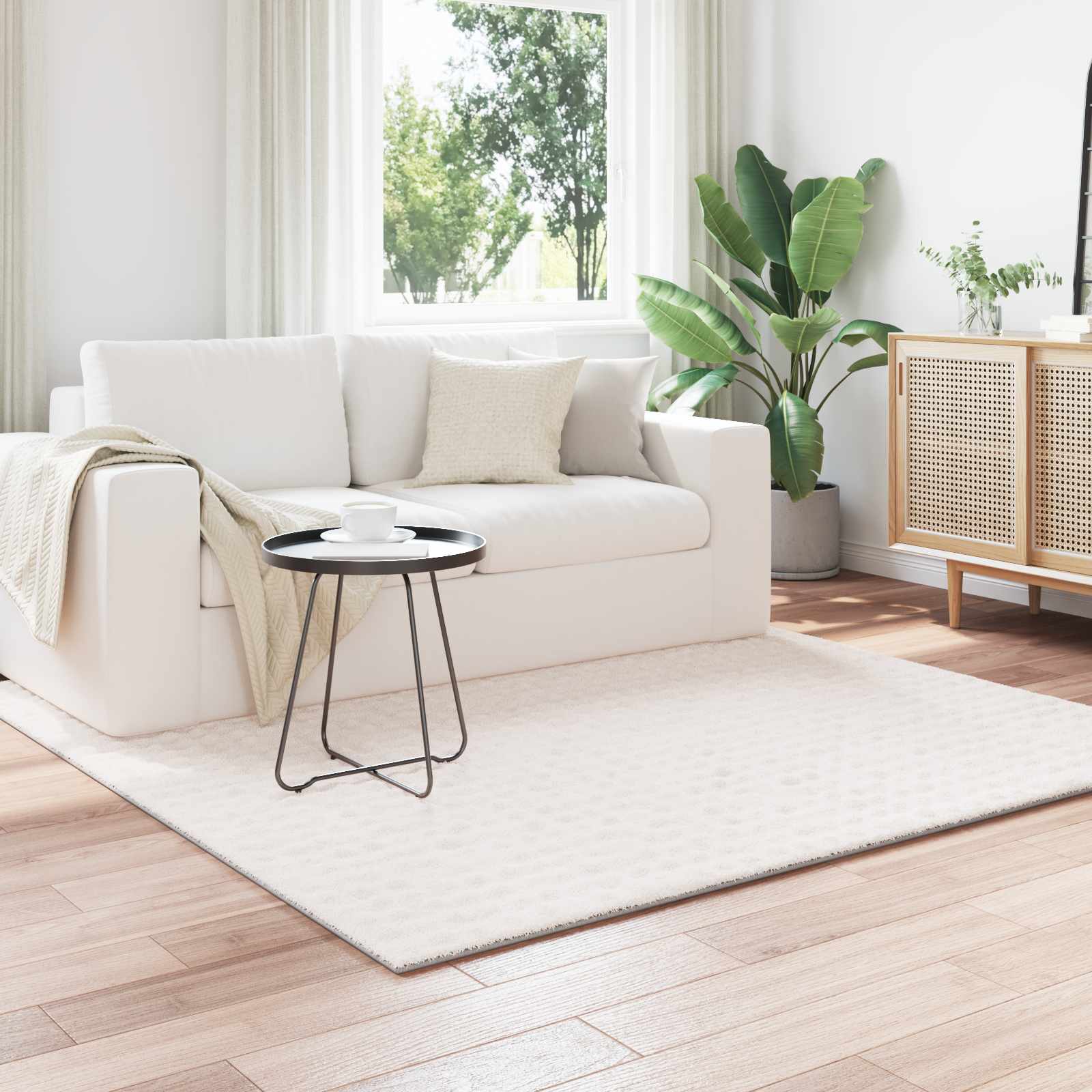Bereichsteppiche Rechtwinklig SIROLO Creme 150 x 80 cm