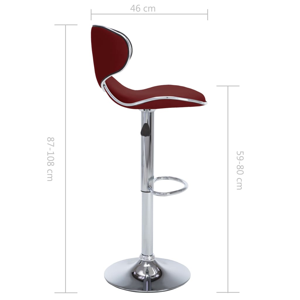 Barhocker 2 Stk. Rot Kunstleder