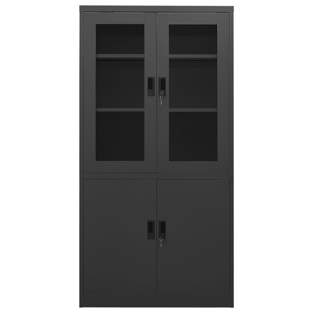 Büroschrank Weiß 90x40x180 cm Stahl