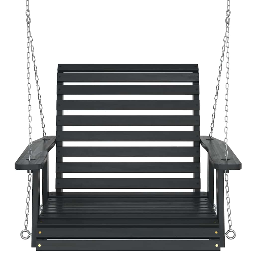 Garten-Hängestuhl mit Metallketten Braun Massivholz Tanne