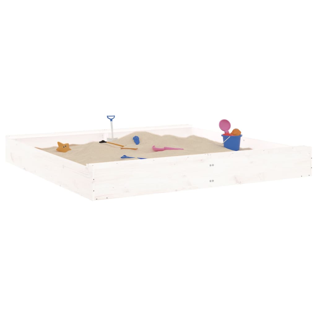 Sandkasten mit Sitzen Honigbraun Quadratisch Massivholz Kiefer