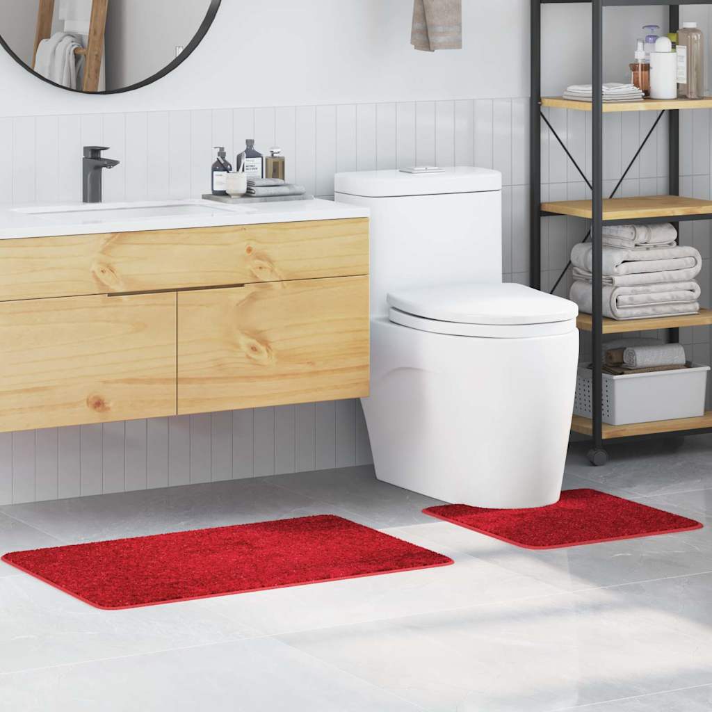 Anti-Rutsch Badematten-Set 2 pcs Dunkelgrau PP