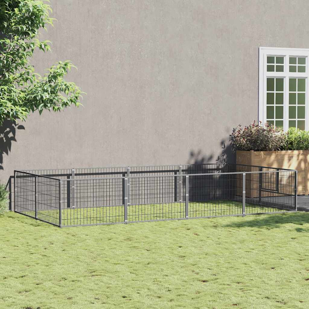 Hundezwinger Schwarz 4 m² Stahl