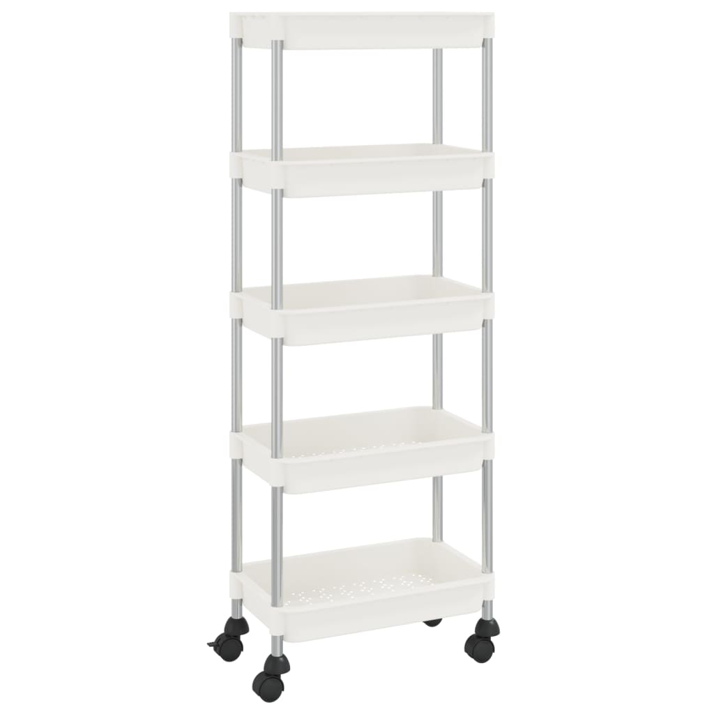 Küchenwagen 5 Etagen Türkis 42x29x128 cm Eisen und ABS
