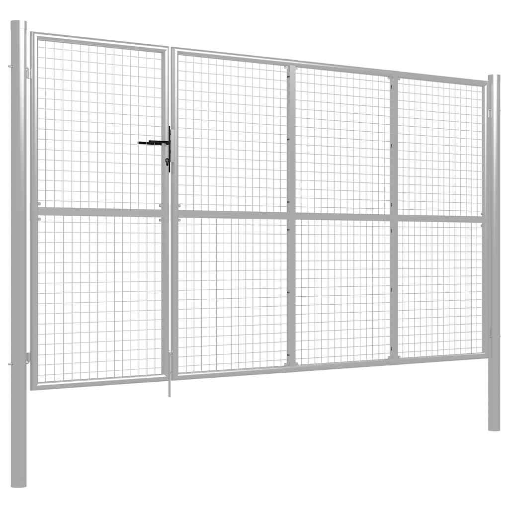 Gartentor aus Stahl 350 x 75 cm Grün