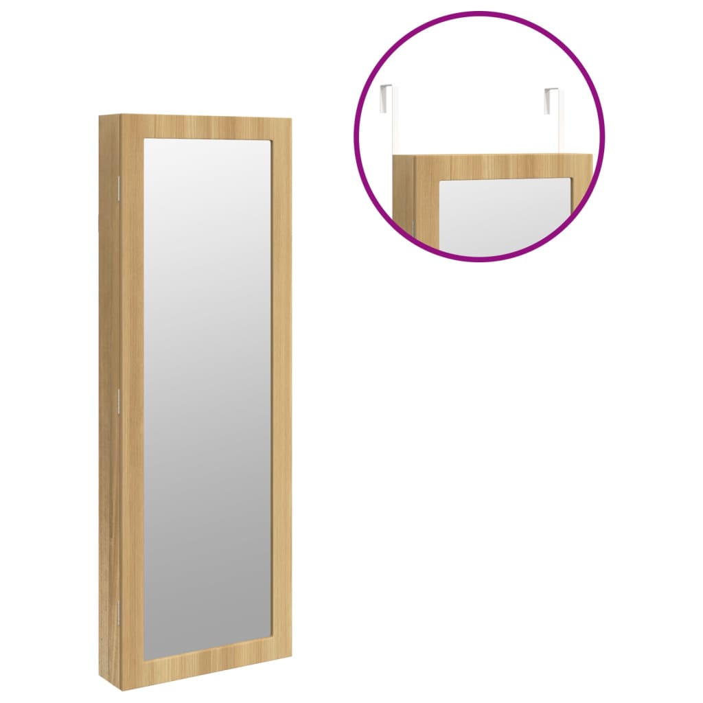Spiegel-Schmuckschrank mit LED-Beleuchtung Wandmontage Weiß