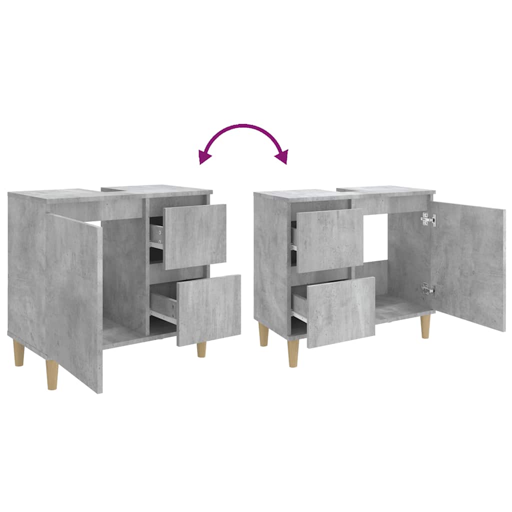 Badschrank Weiß 65x33x60 cm Holzwerkstoff
