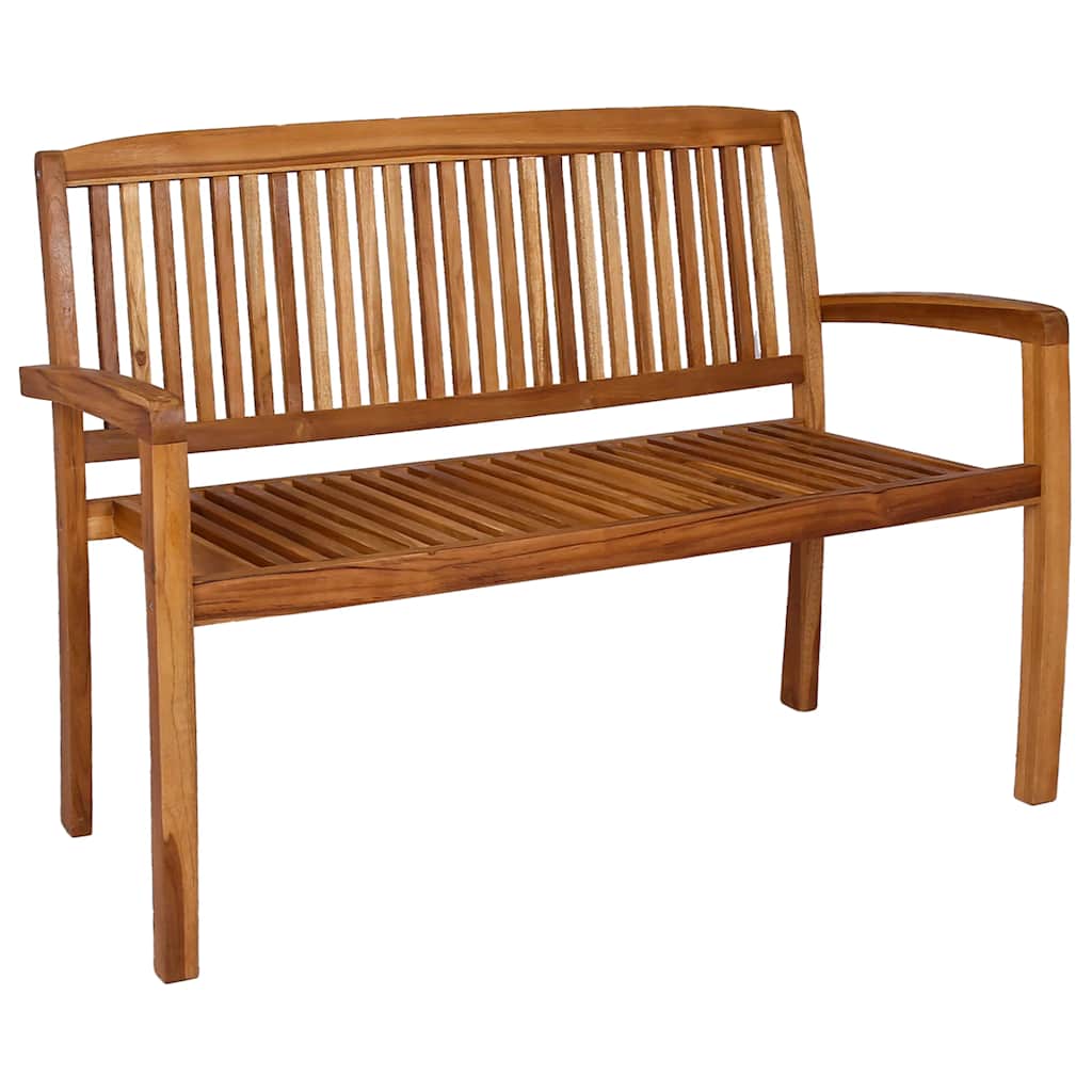 Gartenbank 3-Sitzer Stapelbar 159 cm Massivholz Teak