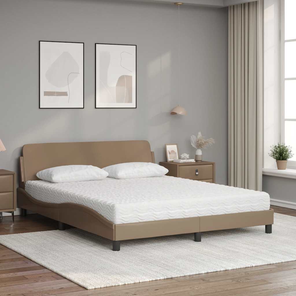 Bett mit Matratze "Dover" Schwarz 80x200 cm Kunstleder