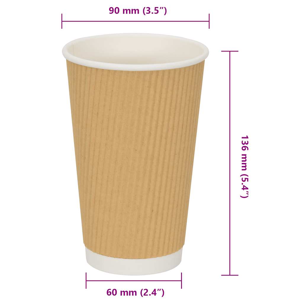 Pappbecher 500 Stk. 8oz 200ml Braun