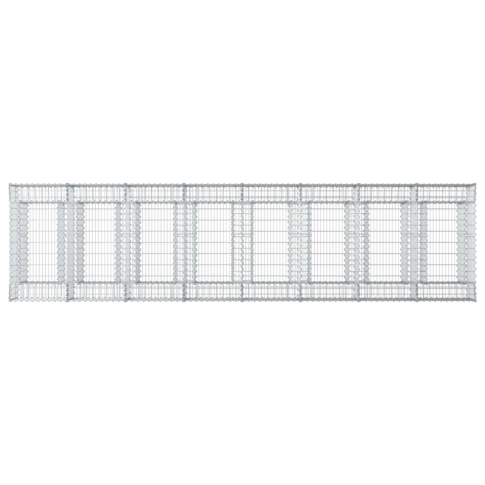 Gabionen-Hochbeet 2 pcs Silber