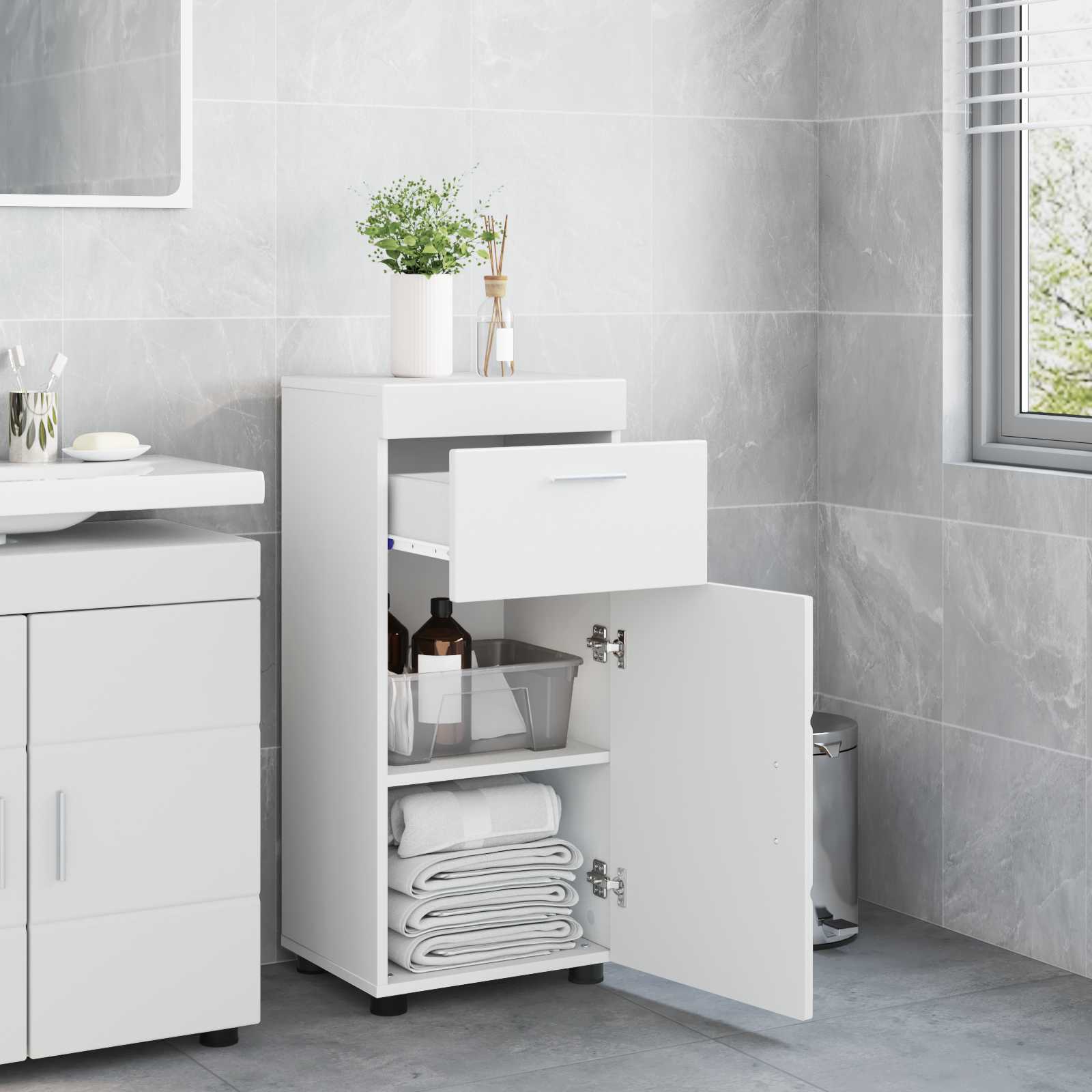 Badezimmermöbel-Set TULUM 2 pcs Weiß 60 x 34 x 63 cm