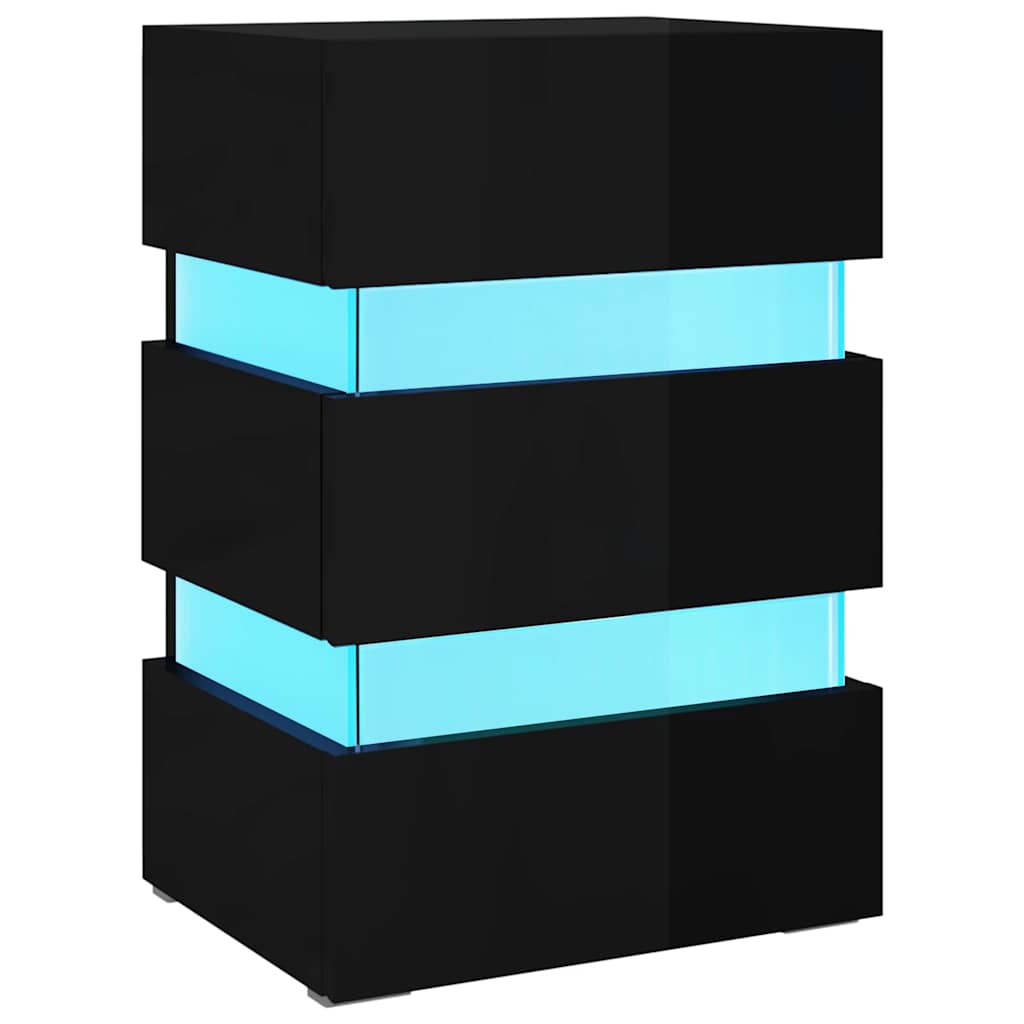 LED-Nachttisch Weiß 45x35x67 cm Holzwerkstoff