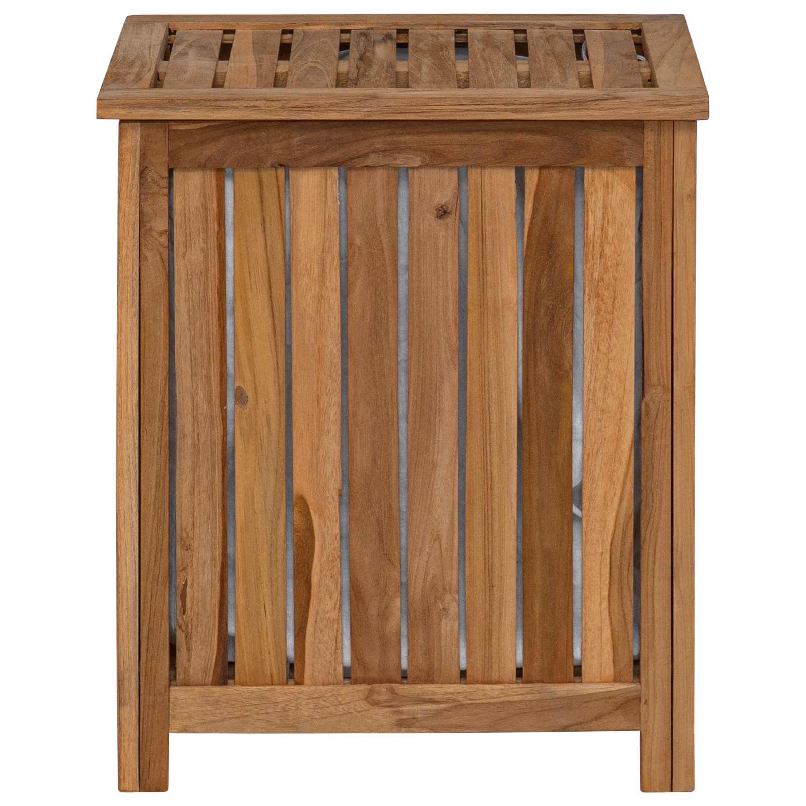 Wäschekorb Natur 35 x 25 x 60 cm Massivholz Teak