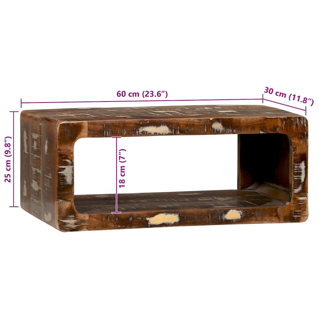 TV-Schränk mit Regal Braun 60 x 30 x 25 cm Massivholz Mango