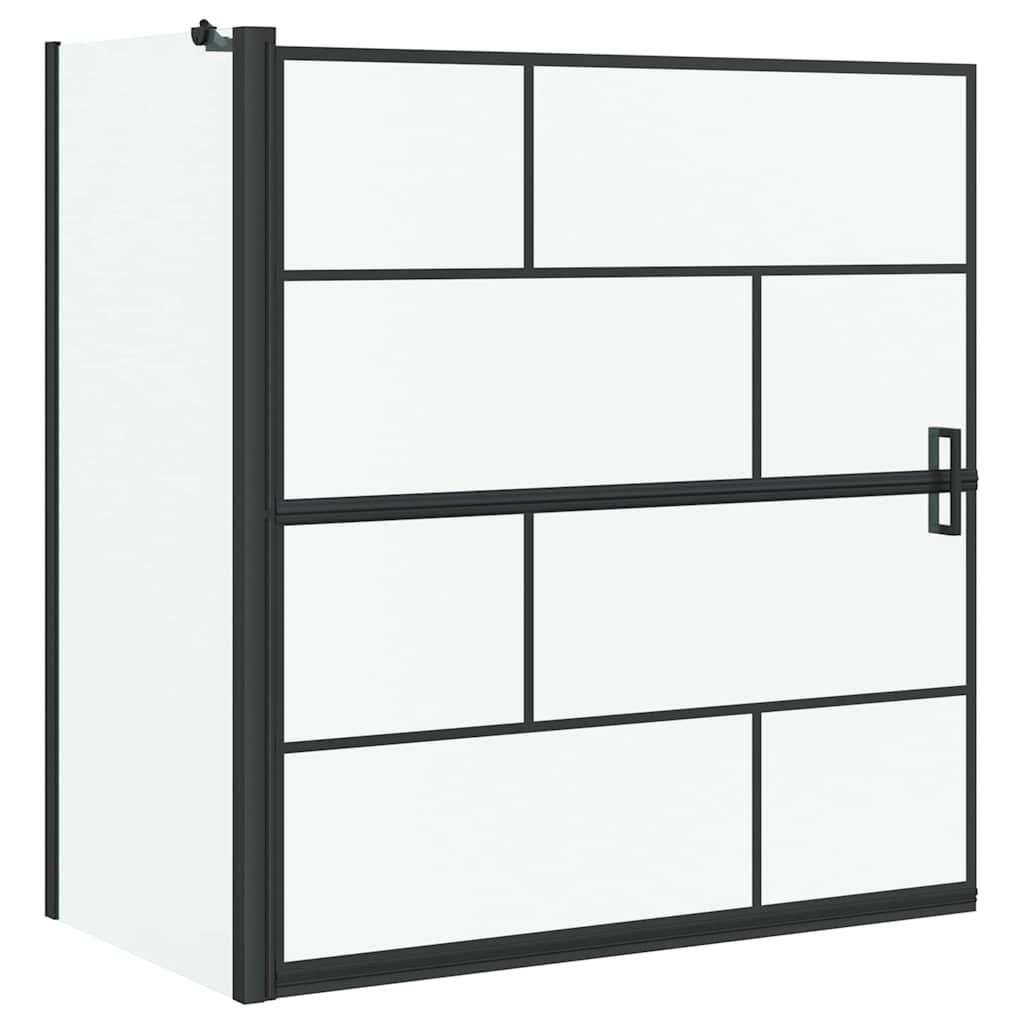 Bad-Duschschirm Schwarz und Transparent 80 x 68 x 128 cm