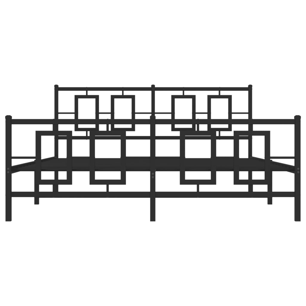 Bettgestell mit Kopf- und Fußteil Metall Weiß 180x200 cm