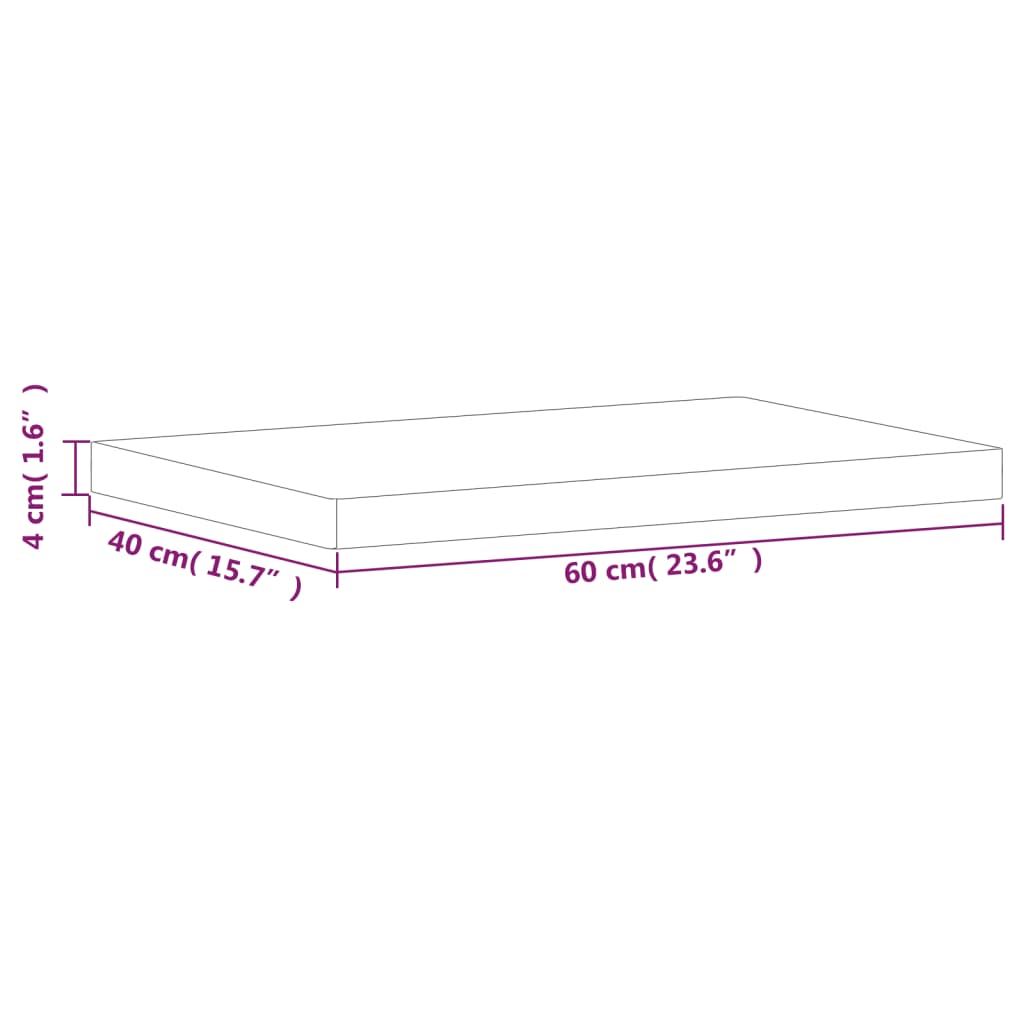 Waschtischplatte 80x40x1,5 cm Massivholz Buche