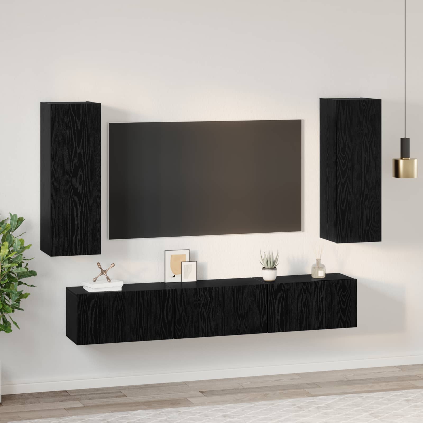 4-tlg. TV-Schrank-Set Weiß Holzwerkstoff