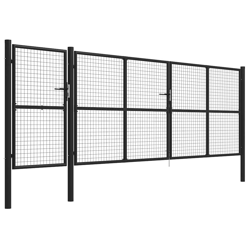 Gartentor aus Stahl 350 x 75 cm Grün