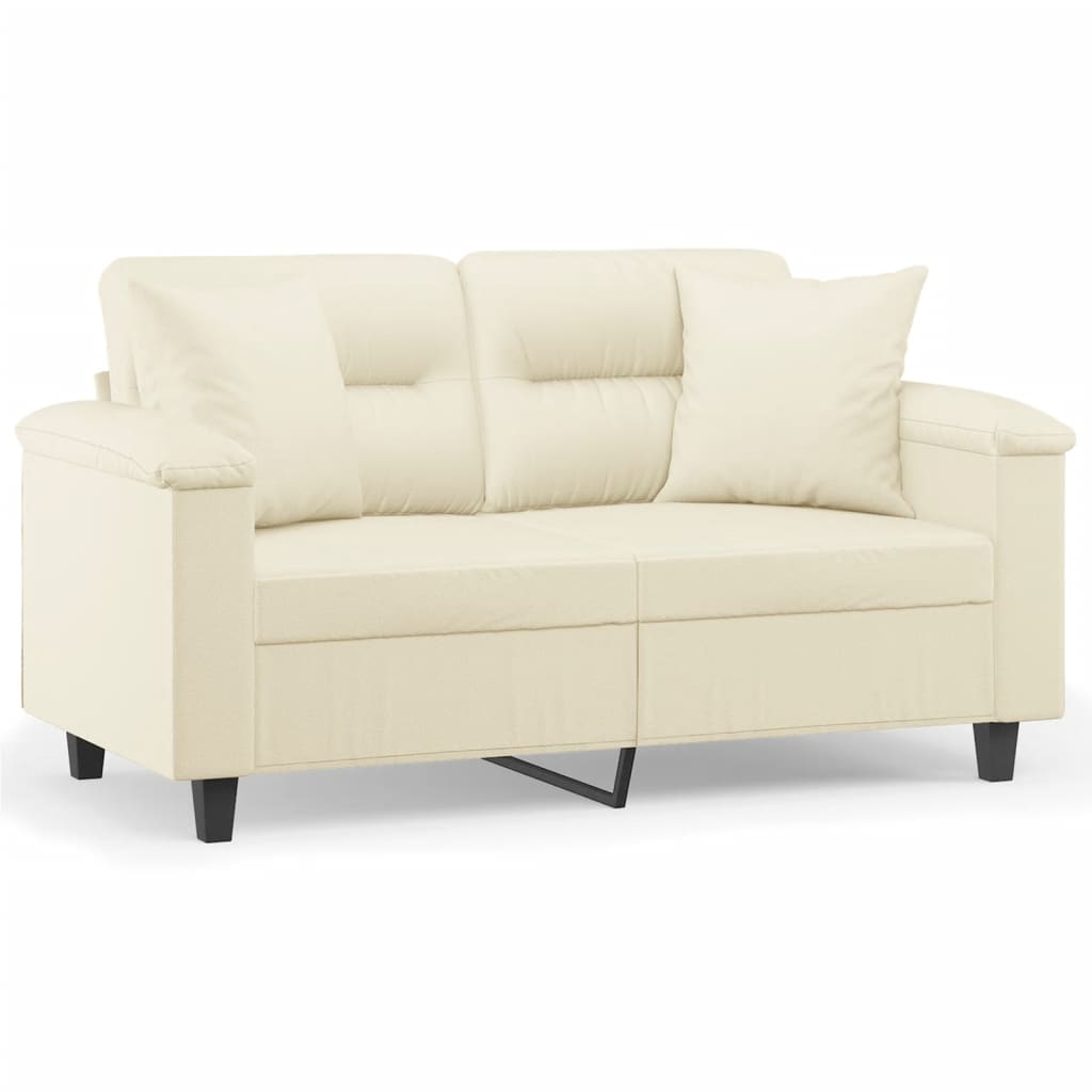2-Sitzer-Sofa mit Zierkissen Weinrot 120 cm Kunstleder