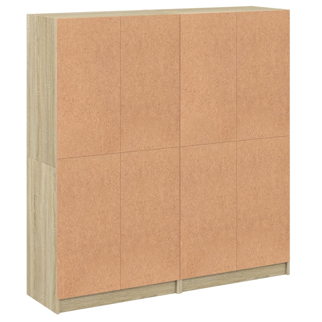 Bücherschrank mit Türen Weiß 136x37x142 cm Holzwerkstoff