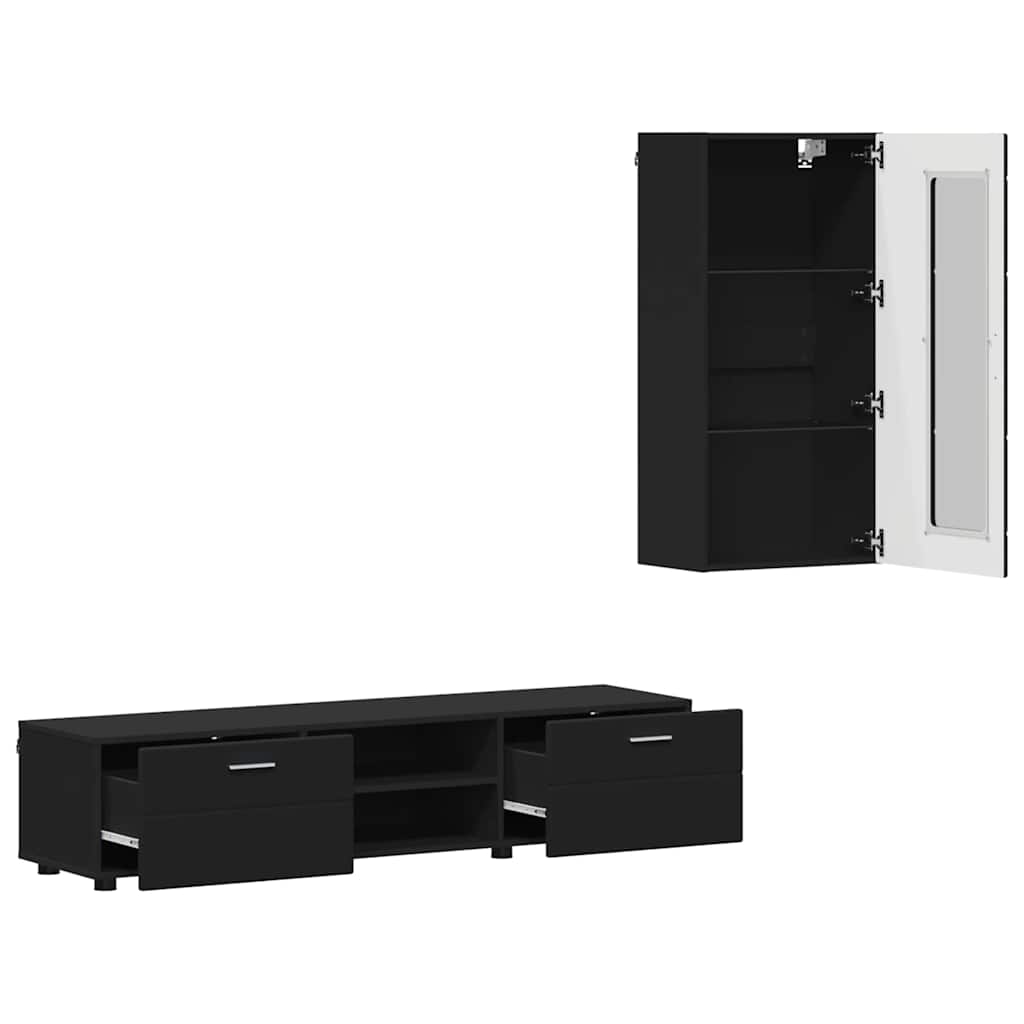 Highboard mit Regal FLORIN Weiß 60 x 35 x 182 cm Holzwerkstoff