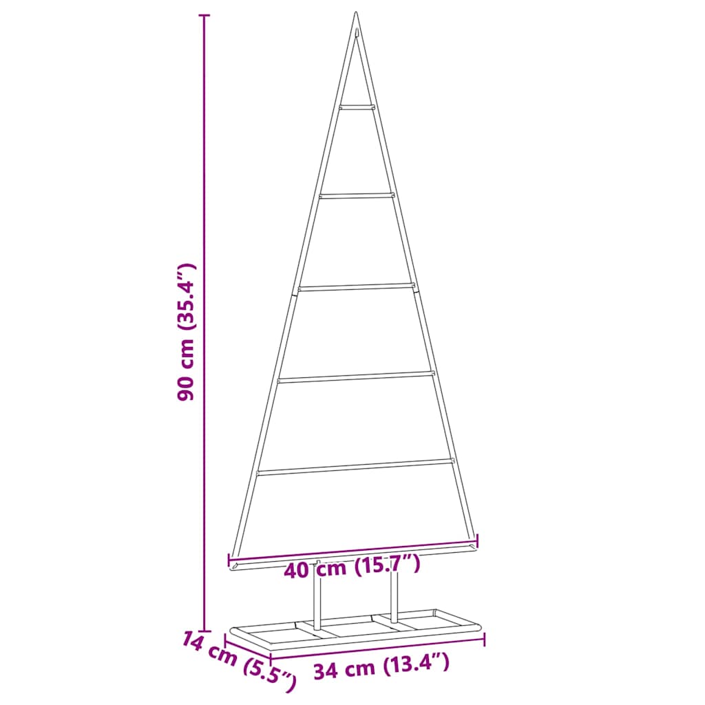 Metall Weihnachtsbaum Gold 60 cm Pulverbeschichteter Stahl