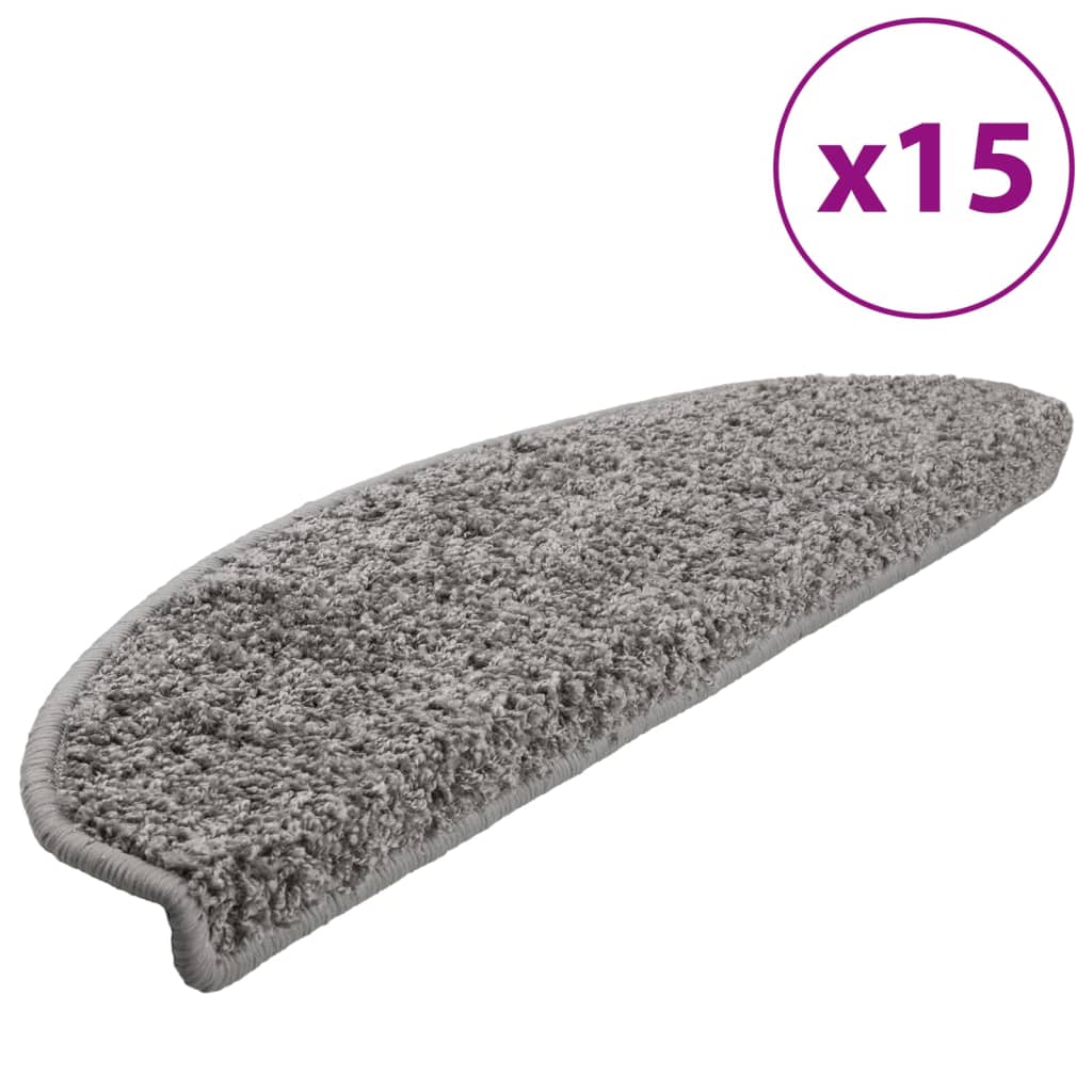 Stufenmatten 15 Stk. 56x17x3 cm Grau Halbrund