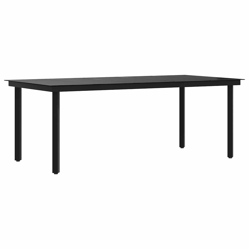 Garten-Esstisch Schwarz 160x80x74 cm Stahl und Hartglas