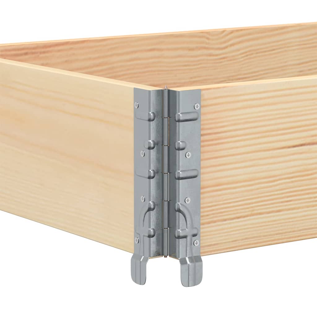 Paletten-Aufsatzrahmen Schwarz 80x60 cm Massivholz Kiefer