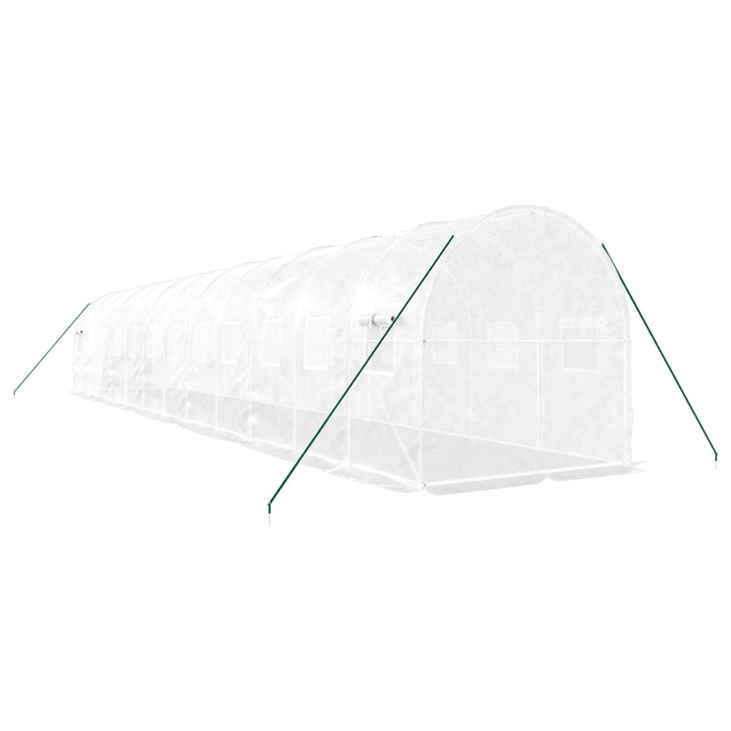 Gewächshaus mit Stahlrahmen Weiß 8 m² 4x2x2 m