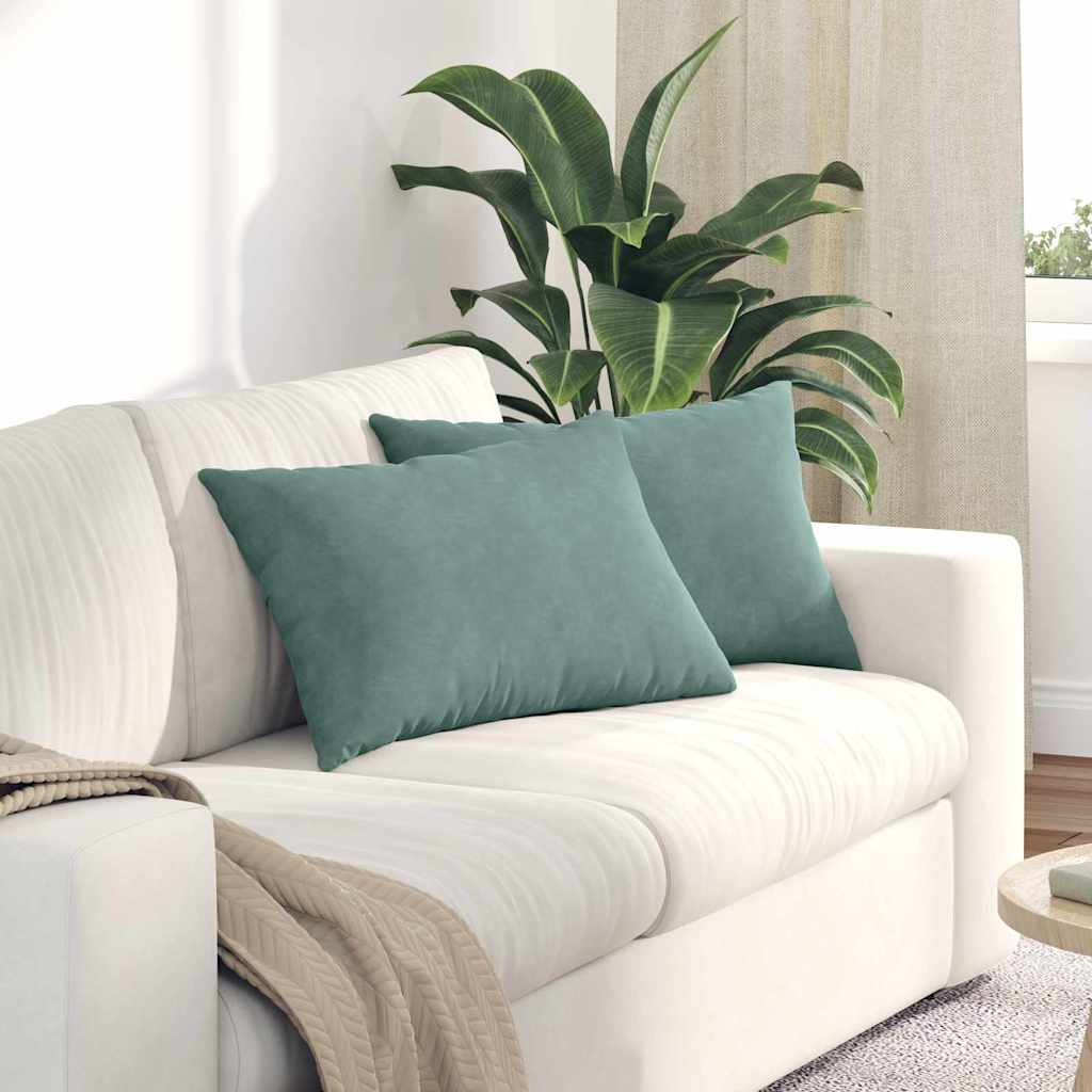 Sofakissen 2 Stück Blau 50 x 30 cm Cordstoff