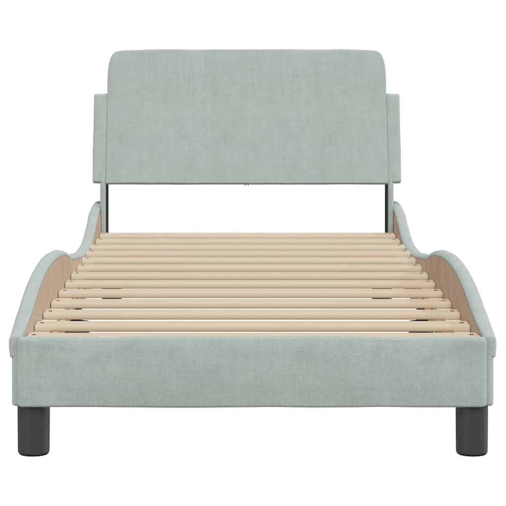 Bettgestell "Dover" Hellgrau 80x200 cm Samt