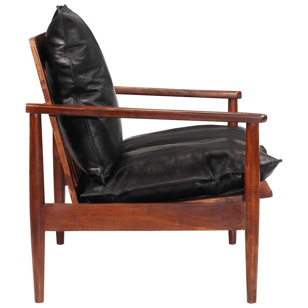 2-Sitzer-Sofa Echtleder Akazienholz Braun