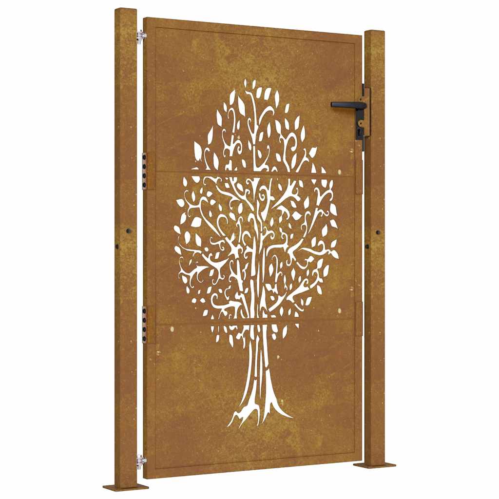 Gartentor 100x75 cm Cortenstahl Baumdesign