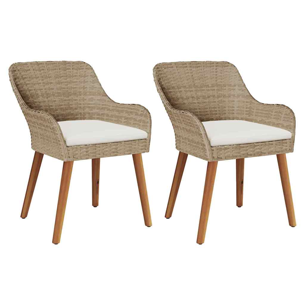 Gartenstuhl 2 pcs Schwarz 62,5 x 55 x 82 cm Poly-Rattan