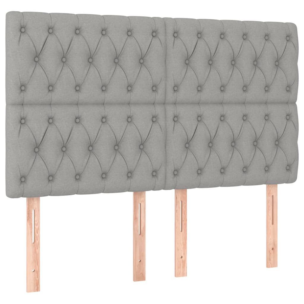 Kopfteil Hellgrau 80x7x118/128 cm Stoff