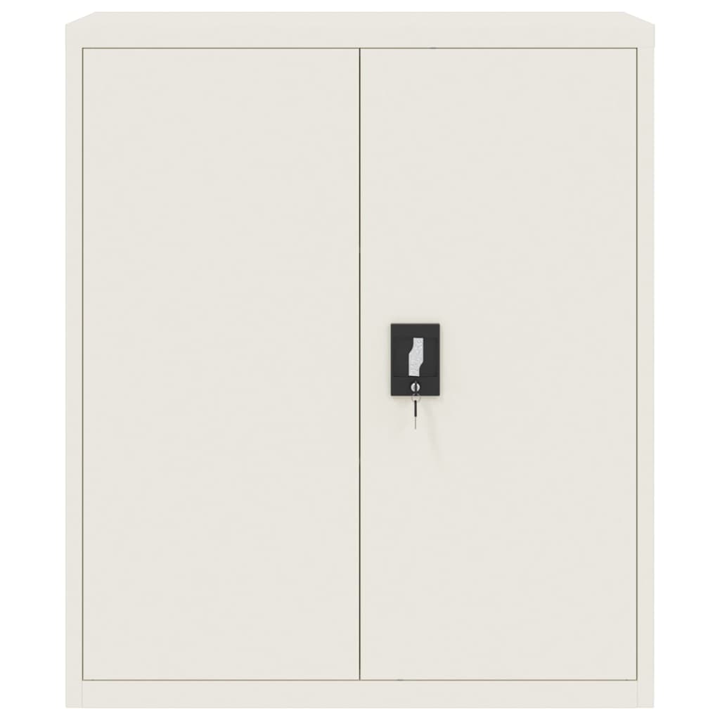 Aktenschrank mit 2 Türen Grau 90 cm Stahl
