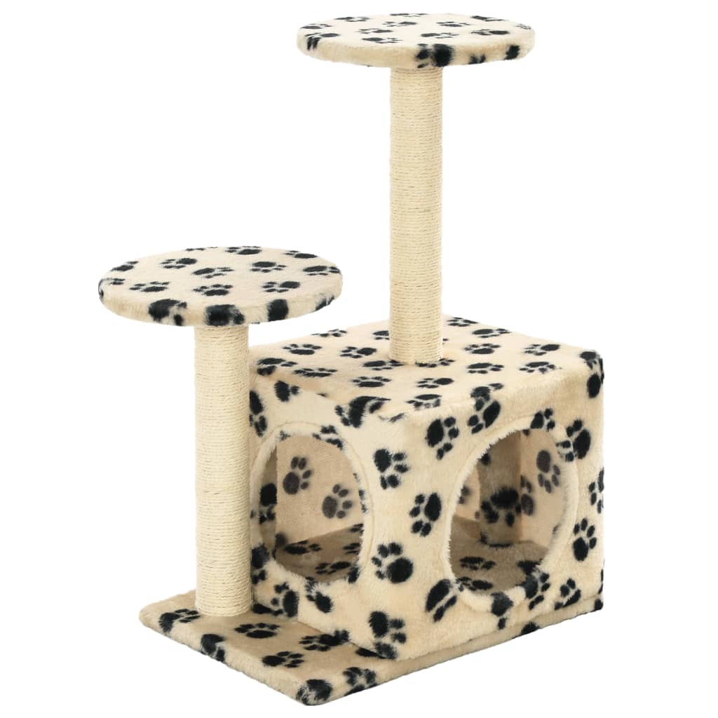 Katzenbaum mit Sisal-Kratzsäulen 60 cm Grau