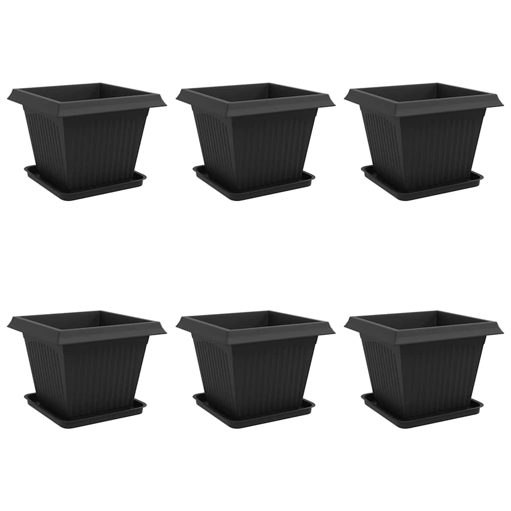 Blumentöpfe 6 pcs Ziegelrot 20 x 20 x 16 cm Kunststoff