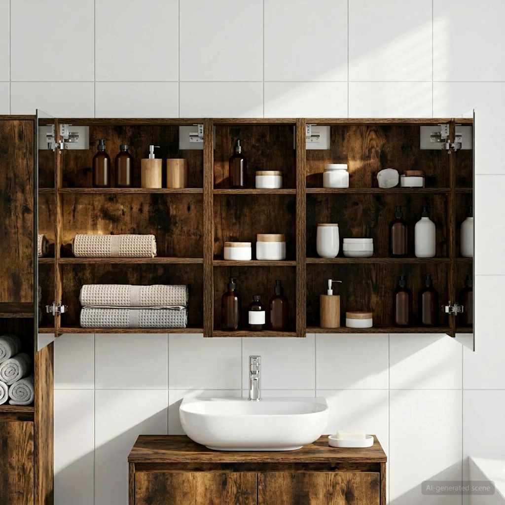 Badezimmerschrank-Set 3 pcs 80 x 10,5 x 50 cm Holzwerkstoff